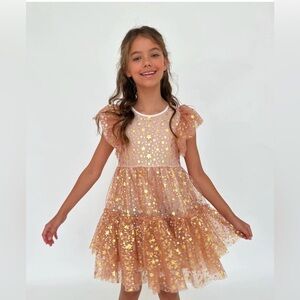 Lola and the Boys Goldie Star Kids Dress